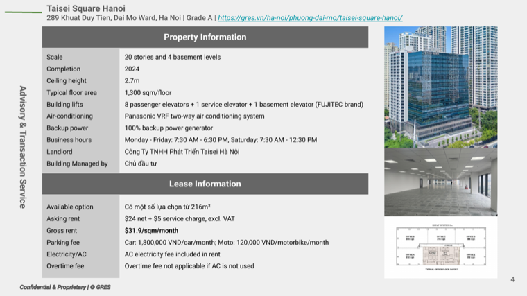Building detail and office layout